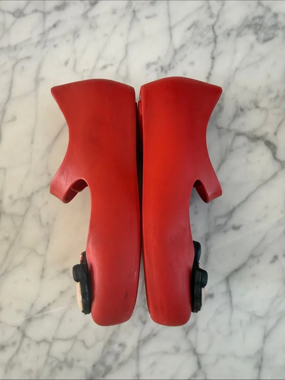 Mini Melissa Red Mickey Minnie Kissing Mary Jane Shoes for Kids Sz 9